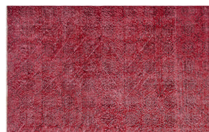 Red Over Dyed Vintage Rug 6'9'' x 10'9'' ft 205 x 328 cm