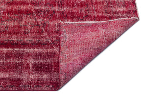 Red Over Dyed Vintage Rug 6'3'' x 8'8'' ft 191 x 265 cm