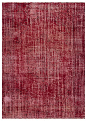 Red Over Dyed Vintage Rug 6'3'' x 8'8'' ft 191 x 265 cm
