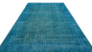 Turquoise Over Dyed Vintage Rug 7'7'' x 10'3'' ft 231 x 313 cm