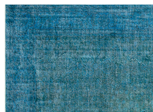 Turquoise Over Dyed Vintage Rug 7'7'' x 10'3'' ft 231 x 313 cm