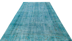 Turquoise Over Dyed Vintage Rug 6'11'' x 10'2'' ft 212 x 311 cm