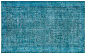 Turquoise Over Dyed Vintage Rug 6'4'' x 10'1'' ft 192 x 308 cm