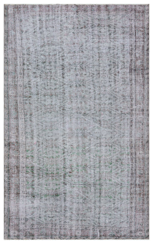 Gray Over Dyed Vintage Rug 5'3'' x 8'8'' ft 160 x 265 cm