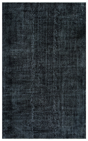Black Over Dyed Vintage Rug 5'9'' x 9'3'' ft 175 x 283 cm