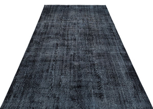 Black Over Dyed Vintage Rug 5'4'' x 9'2'' ft 162 x 279 cm