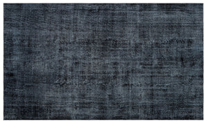 Black Over Dyed Vintage Rug 5'4'' x 9'2'' ft 162 x 279 cm