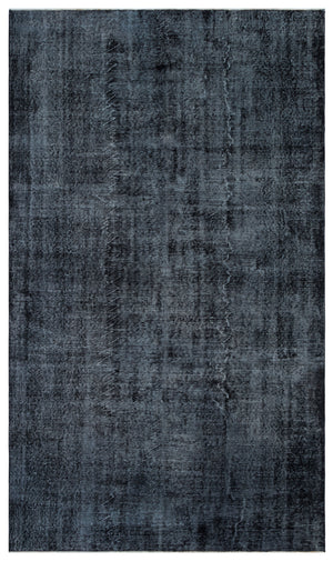 Black Over Dyed Vintage Rug 5'4'' x 9'2'' ft 162 x 279 cm