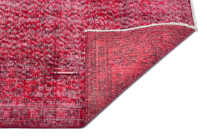 Red Over Dyed Vintage Rug 6'2'' x 9'5'' ft 189 x 286 cm