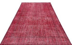 Red Over Dyed Vintage Rug 6'2'' x 9'5'' ft 189 x 286 cm