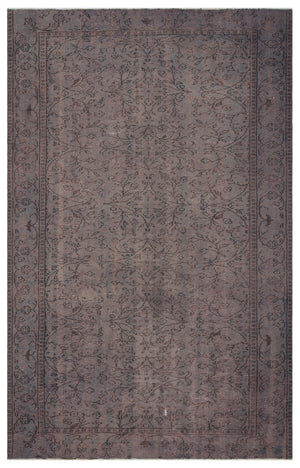 Gray Over Dyed Vintage Rug 6'0'' x 9'2'' ft 184 x 280 cm