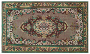 Naturel Over Dyed Vintage Rug 5'2'' x 8'11'' ft 158 x 271 cm