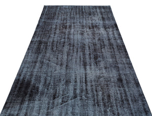 Gray Over Dyed Vintage Rug 5'1'' x 9'3'' ft 155 x 281 cm
