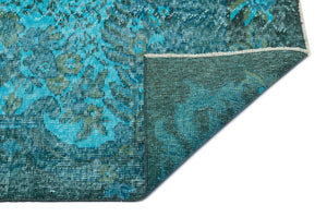Green Over Dyed Vintage Rug 6'1'' x 9'0'' ft 185 x 275 cm