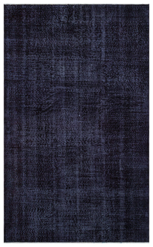 Black Over Dyed Vintage Rug 5'7'' x 9'1'' ft 170 x 278 cm