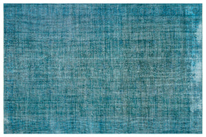 Turquoise Over Dyed Vintage Rug 6'3'' x 9'5'' ft 191 x 288 cm