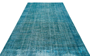 Turquoise Over Dyed Vintage Rug 6'3'' x 9'5'' ft 191 x 288 cm