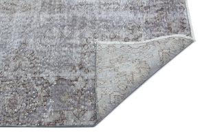 Gray Over Dyed Vintage Rug 5'9'' x 8'7'' ft 175 x 261 cm