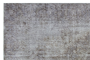 Gray Over Dyed Vintage Rug 5'9'' x 8'7'' ft 175 x 261 cm