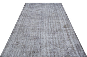 Gray Over Dyed Vintage Rug 5'7'' x 8'8'' ft 170 x 265 cm