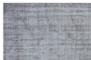 Gray Over Dyed Vintage Rug 5'7'' x 8'8'' ft 170 x 265 cm