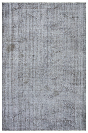 Gray Over Dyed Vintage Rug 5'7'' x 8'8'' ft 170 x 265 cm