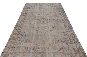 Gray Over Dyed Vintage Rug 5'10'' x 9'2'' ft 177 x 280 cm