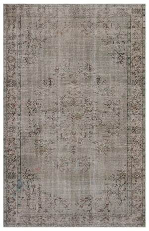 Gray Over Dyed Vintage Rug 5'10'' x 9'2'' ft 177 x 280 cm