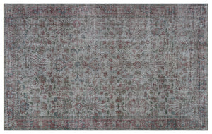 Gray Over Dyed Vintage Rug 5'6'' x 8'10'' ft 167 x 268 cm