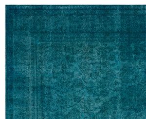 Turquoise Over Dyed Vintage XLarge Rug 9'10'' x 12'2'' ft 300 x 372 cm