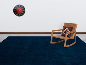 Turquoise Over Dyed Vintage XLarge Rug 9'5'' x 12'6'' ft 286 x 382 cm