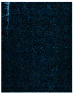 Turquoise Over Dyed Vintage XLarge Rug 9'4'' x 12'0'' ft 285 x 367 cm