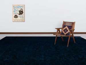 Turquoise Over Dyed Vintage XLarge Rug 9'4'' x 12'0'' ft 285 x 367 cm