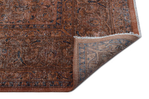 Brown Over Dyed Vintage XLarge Rug 9'5'' x 12'7'' ft 286 x 383 cm