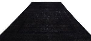 Black Over Dyed Vintage XLarge Rug 9'7'' x 12'8'' ft 291 x 386 cm