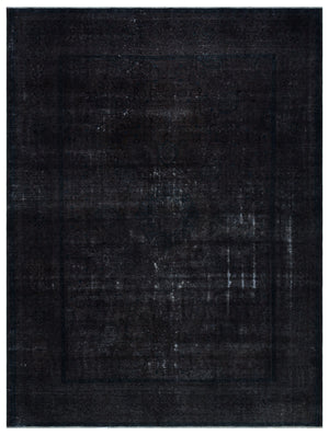 Black Over Dyed Vintage XLarge Rug 9'7'' x 12'8'' ft 291 x 386 cm