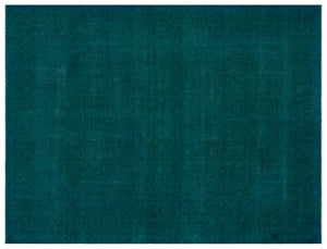 Turquoise Over Dyed Vintage XLarge Rug 9'7'' x 12'9'' ft 291 x 389 cm
