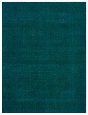 Turquoise Over Dyed Vintage XLarge Rug 9'7'' x 12'9'' ft 291 x 389 cm