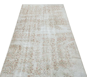 Beige Over Dyed Vintage Rug 3'6'' x 6'9'' ft 106 x 205 cm