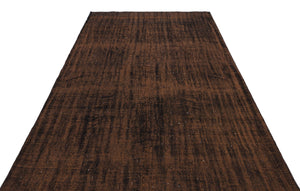 Brown Over Dyed Vintage Rug 5'7'' x 8'11'' ft 170 x 271 cm