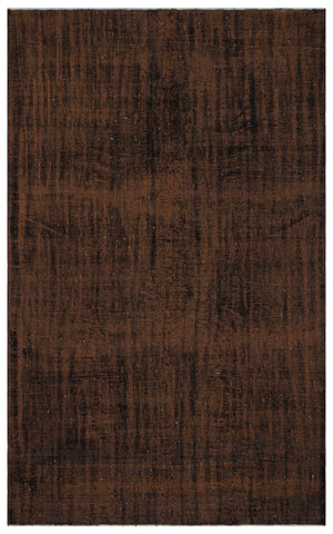 Brown Over Dyed Vintage Rug 5'7'' x 8'11'' ft 170 x 271 cm