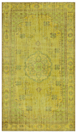 Yellow Over Dyed Vintage Rug 6'1'' x 10'4'' ft 186 x 316 cm