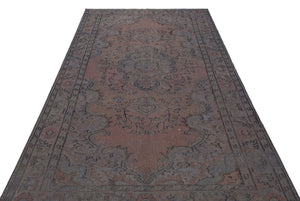 Gray Over Dyed Vintage Rug 5'3'' x 9'2'' ft 160 x 280 cm