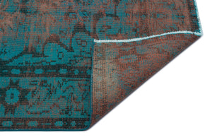 Traditional Design Blue Over Dyed Vintage Rug 6'0'' x 9'8'' ft 183 x 294 cm
