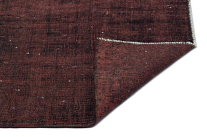 Brown Over Dyed Vintage Rug 5'4'' x 8'8'' ft 163 x 263 cm