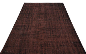 Brown Over Dyed Vintage Rug 5'4'' x 8'8'' ft 163 x 263 cm