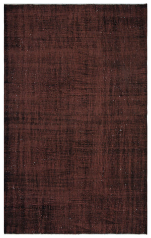 Brown Over Dyed Vintage Rug 5'4'' x 8'8'' ft 163 x 263 cm