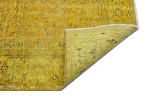 Yellow Over Dyed Vintage Rug 6'0'' x 9'3'' ft 184 x 282 cm