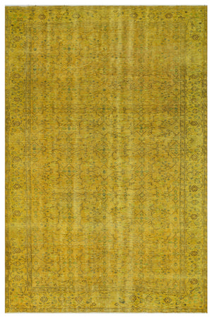 Yellow Over Dyed Vintage Rug 6'0'' x 9'3'' ft 184 x 282 cm