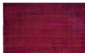 Red Over Dyed Vintage Rug 5'3'' x 8'4'' ft 160 x 255 cm